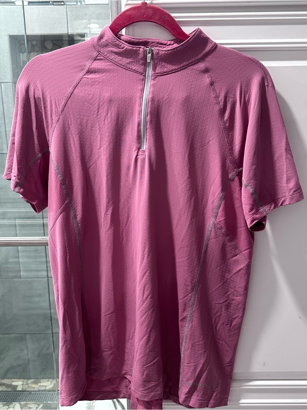 Women's Short Sleeve Half-Zip Performance Tee - Pink